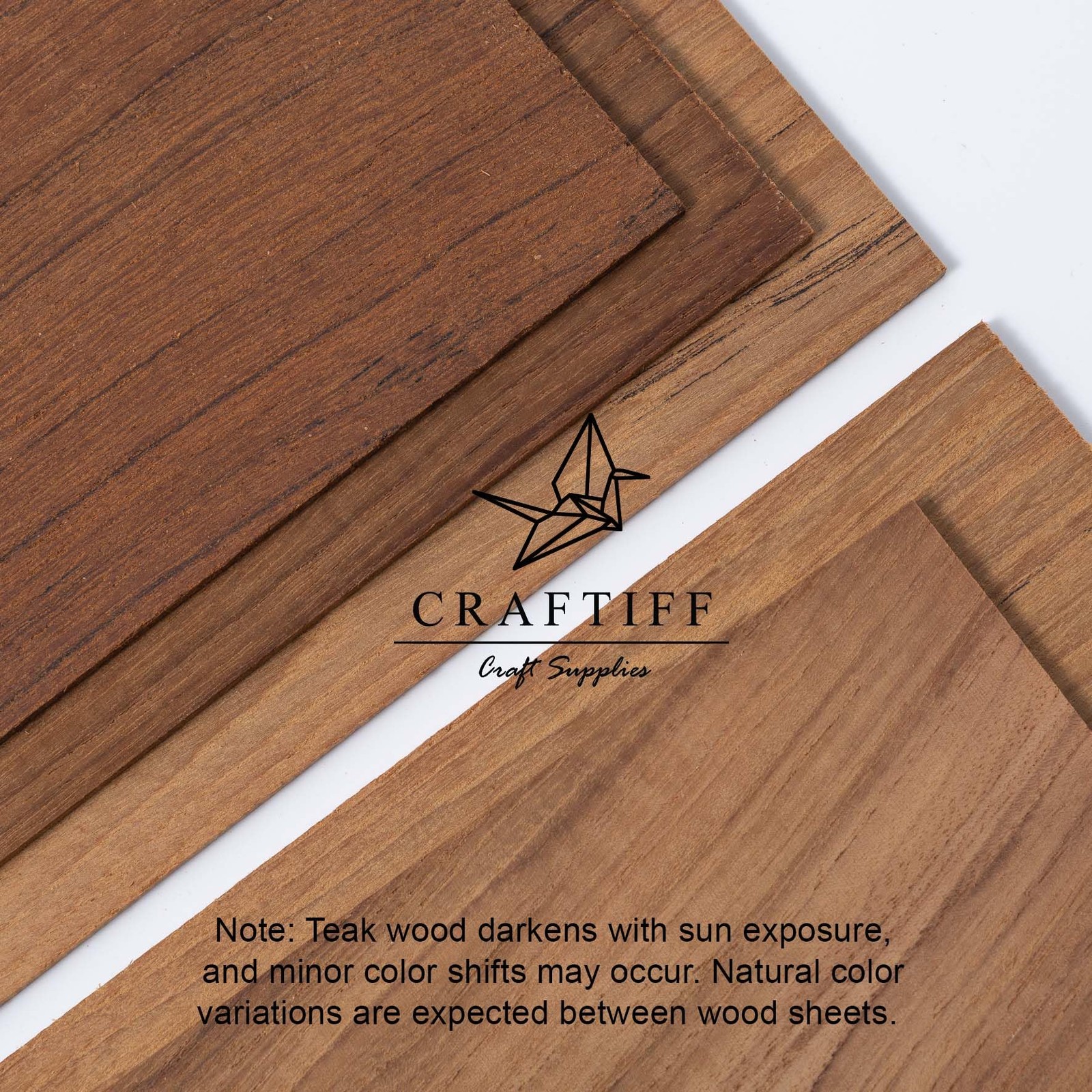 Teak Wood Sheets 1/8 inch Thick, 4x8 inch Solid Panel Veneer Plank Myanmar Bu...