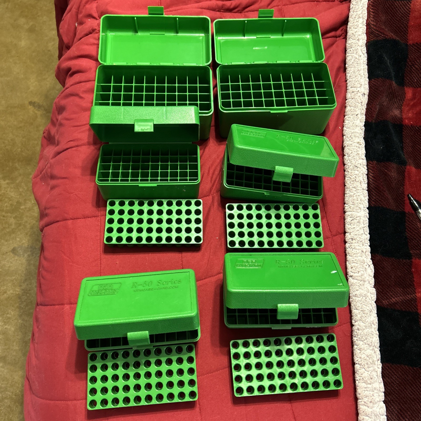 Case Gard Reloading Ammo Storage Box, Green . Holds 50 Rds Each.