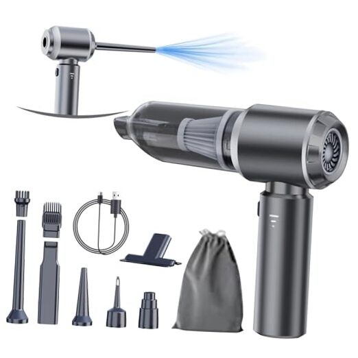 Car Vacuum Portable Cordless 20000PA High power Mini Vacuum Cleaner 4-in Silver