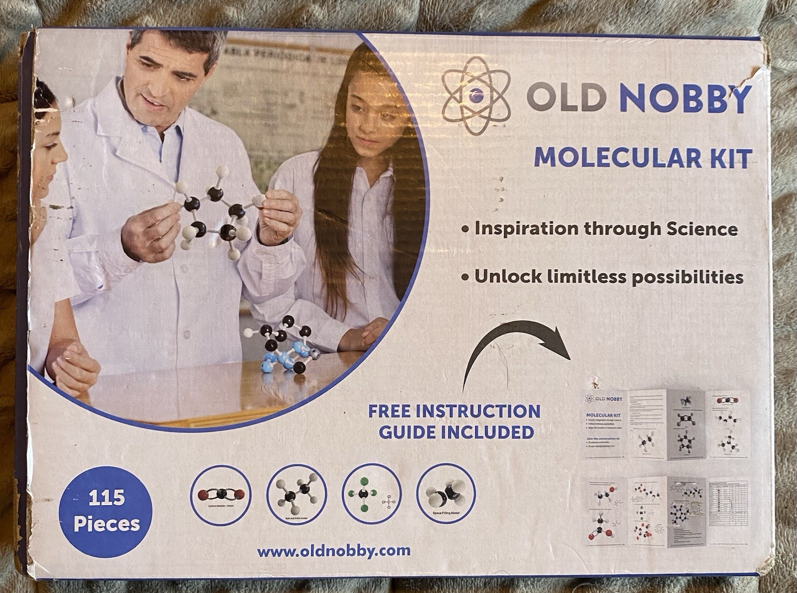 Old Nobby Molecular Kit 239 Pieces Chemistry Toy & Guide Science