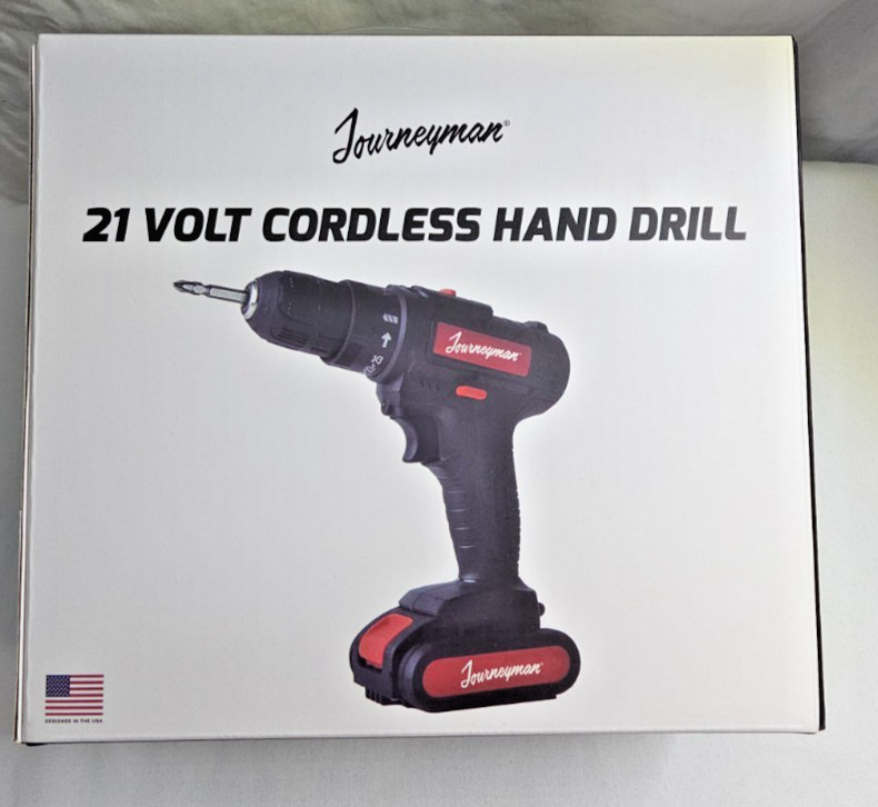 Journeyman 21 Volt Cordless Hand Drill New in Box Battery & Charger