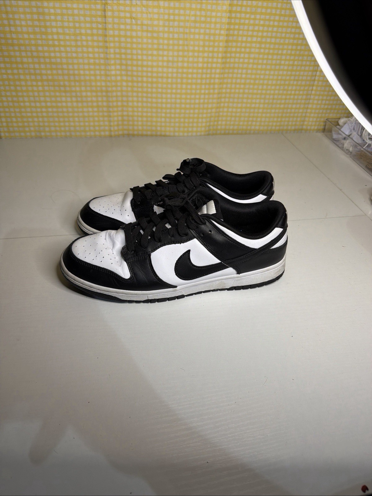Nike Dunk Panda Mens Leather Shoes Sneakers Size 11 Black White Low Retro Lace