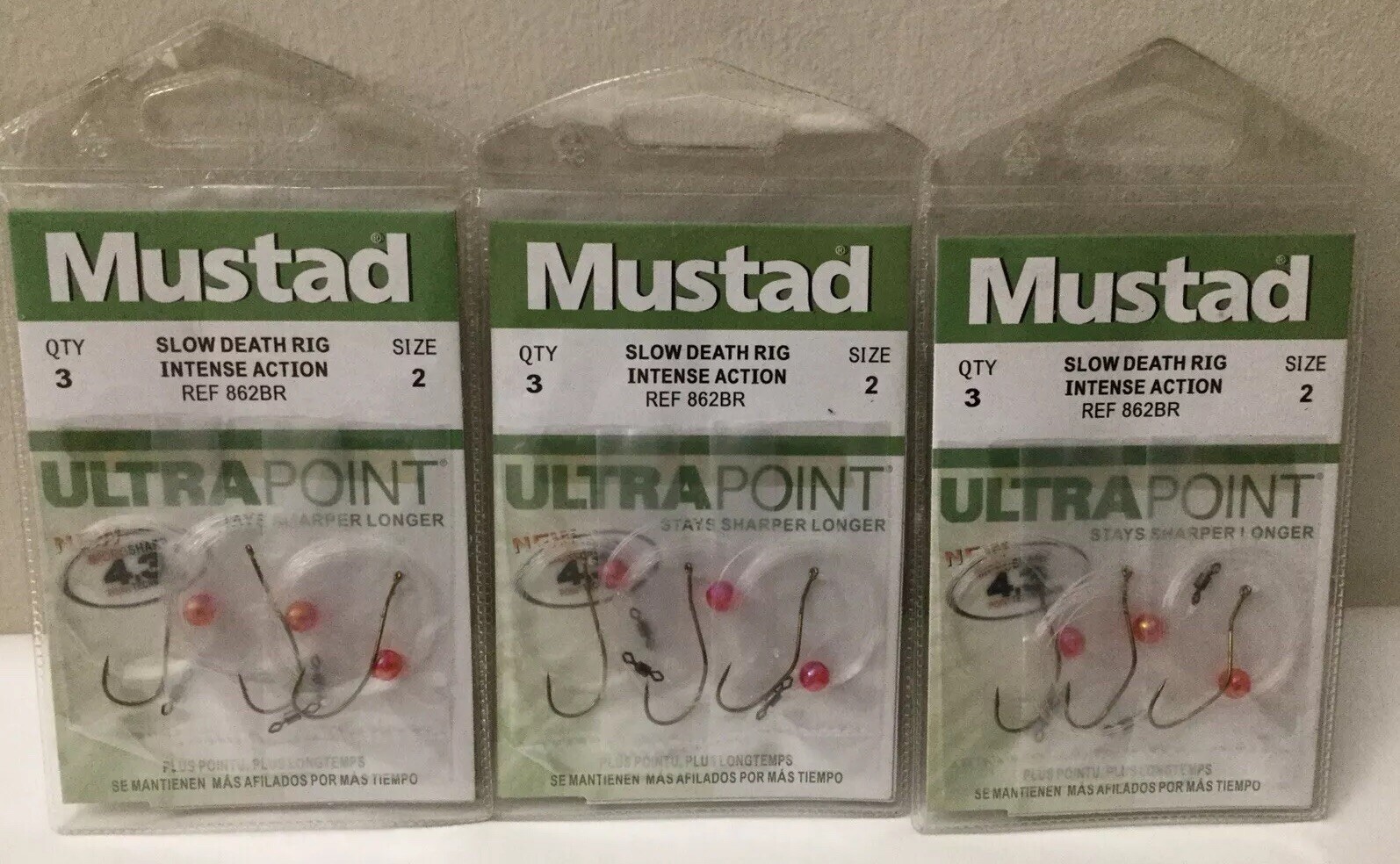 NEW Mustad Slow Death Rig Hooks 9-pack Intense Action Ultra Point Plus Longtemps