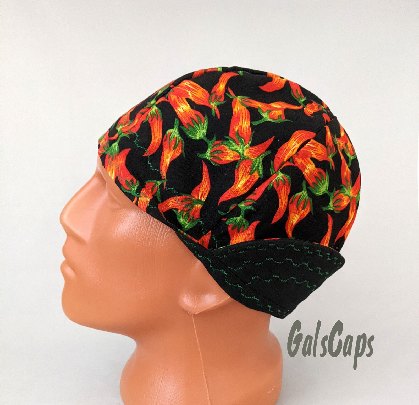 #02 Welders Hats Chili Pepper Bikers Caps, Welding Cap Hat, Cotton Made in USA