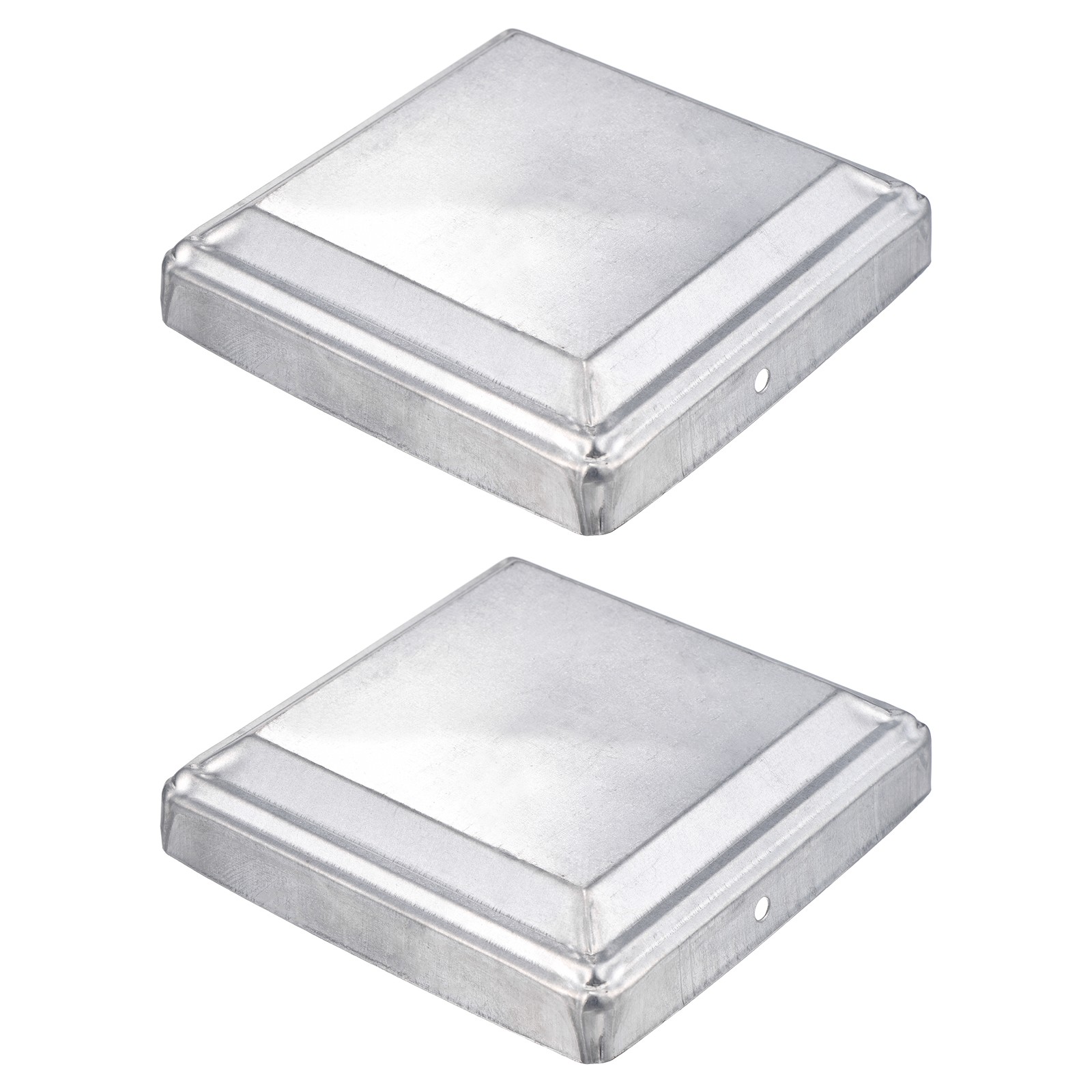2Pcs Fence Post Cap, Galvanized Deck Post Caps Fit 4.8" x 4.8" Pipe, Silver