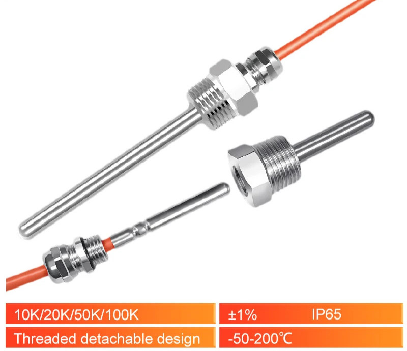 Thermistor Temperature Sensor Waterproof NTC 10K 50K 100K G1/2 Thread Probe