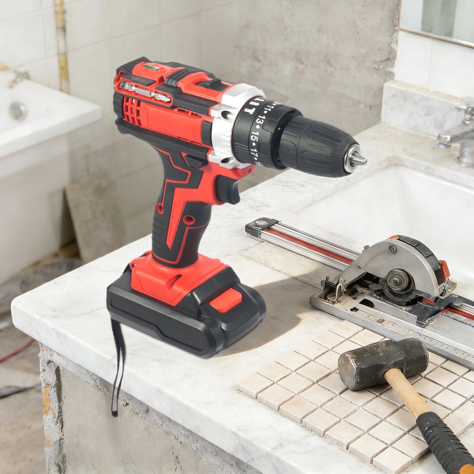 21V Electric Drill Cordless Fast Screwdriver Set Power Tool w/ Battery & Charger