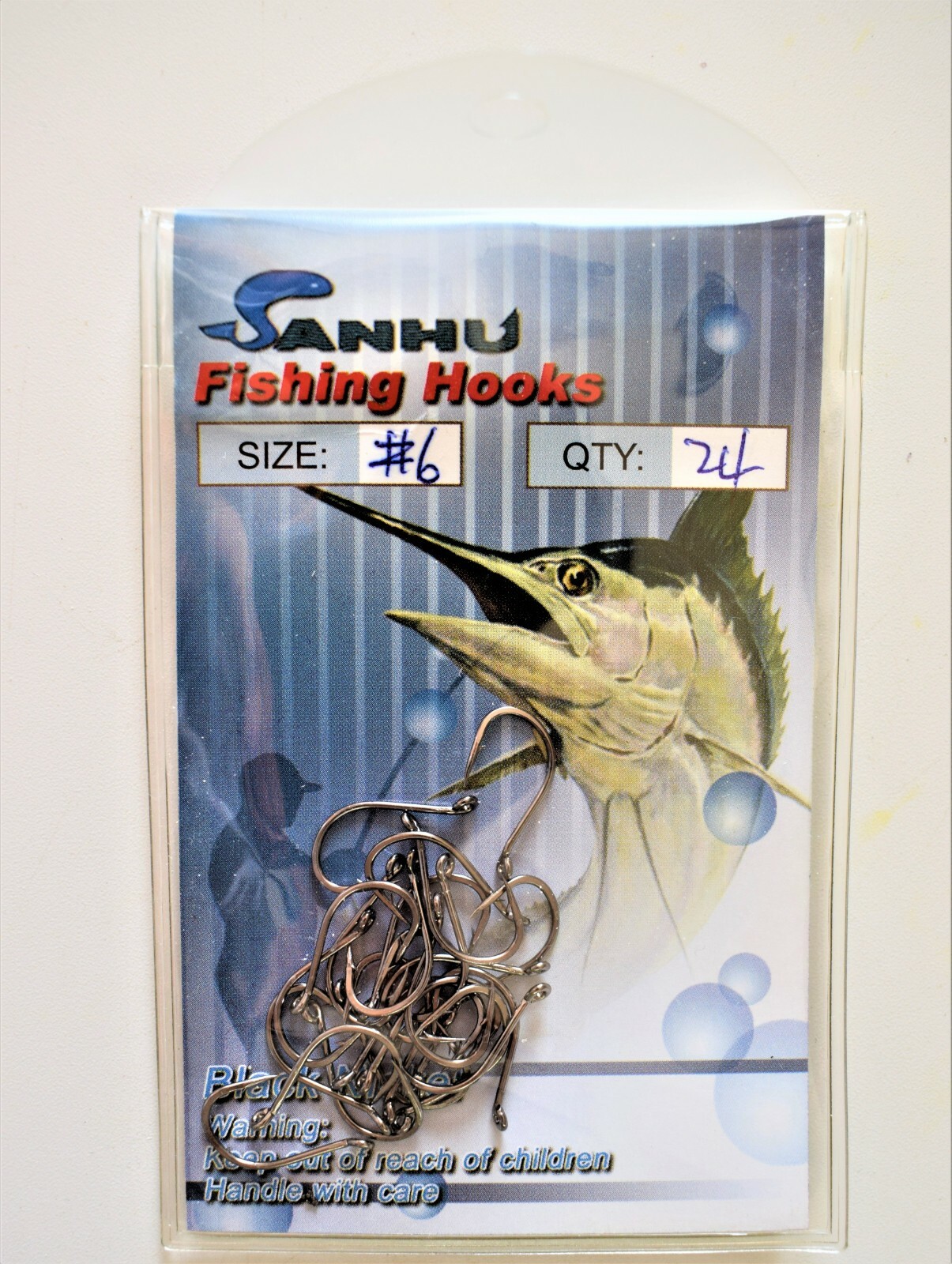 48 to 240 SSW Bait Hooks Size 6 Black Nickel Fishing Hooks