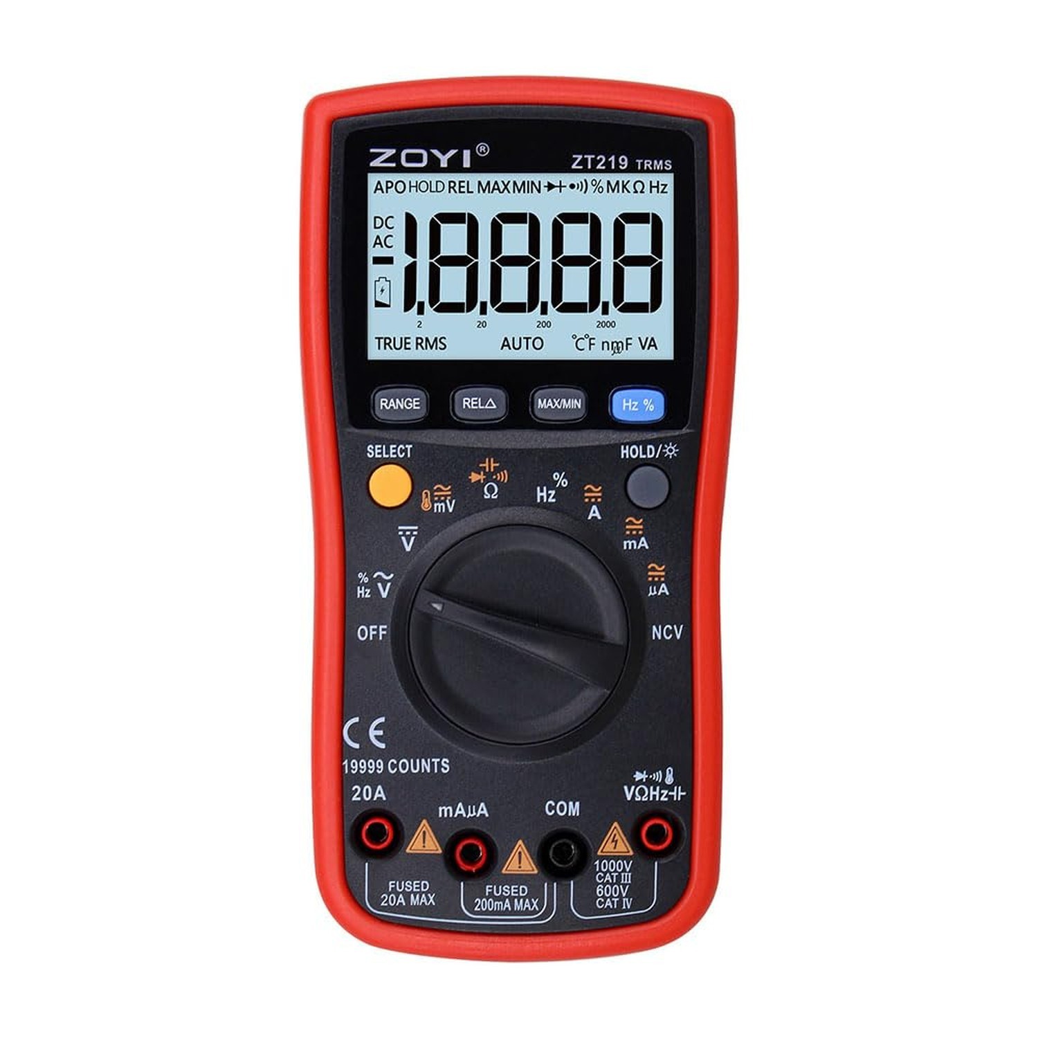 ZOYI ZT219 True RMS Digital Multimeter 19999 Counts, Auto ranging NCV, Temper...
