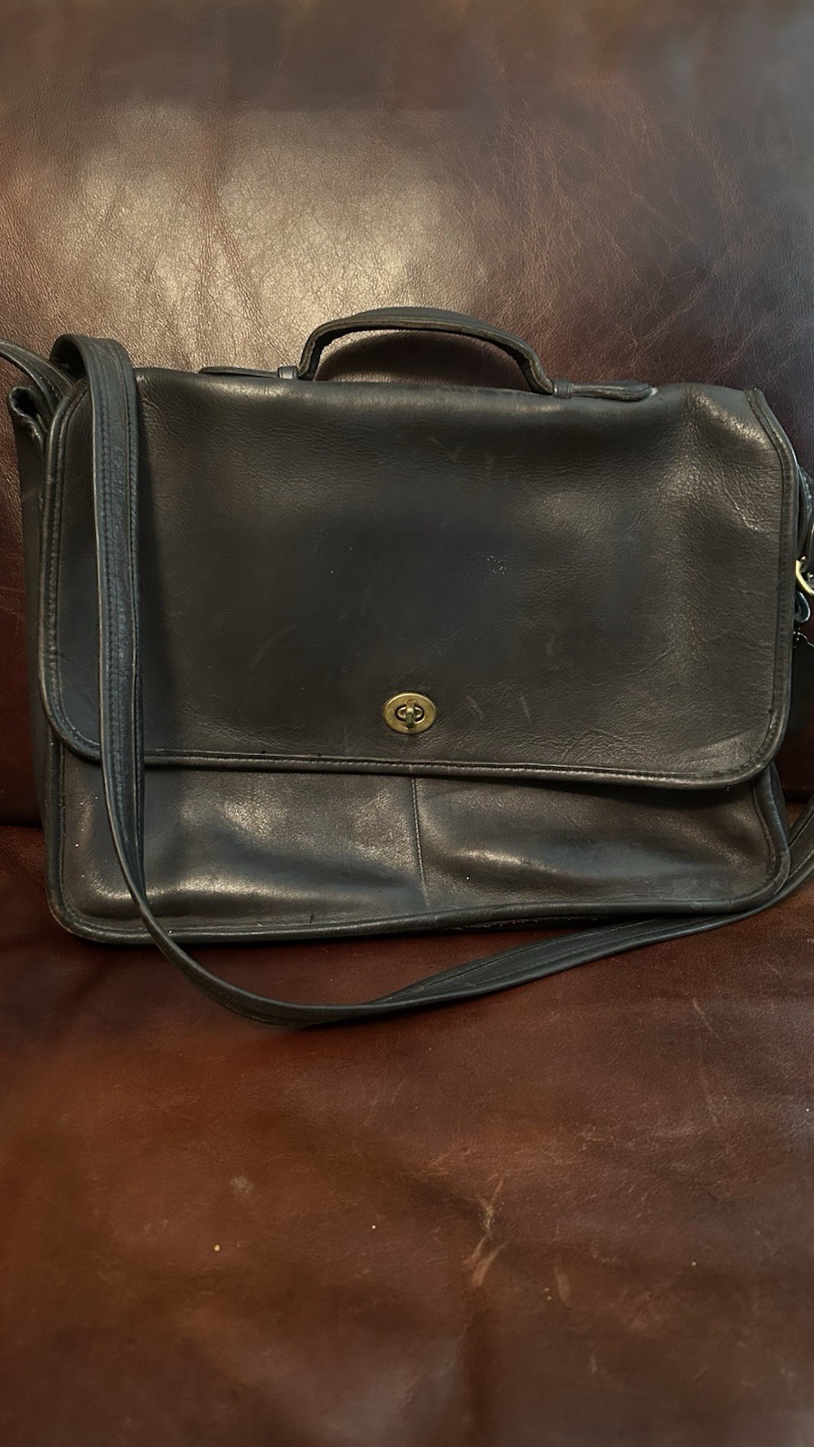 Vintage Coach Slim Leather Briefcase
