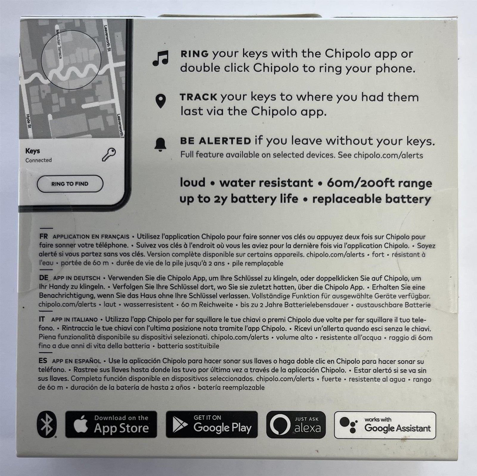 CHIPOLO ONE Black CH-C19M-BK-R Bluetooth KEY & PHONE FINDER
