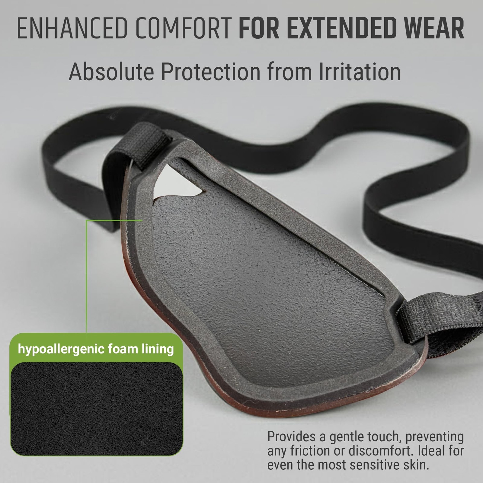 Black Premium Handmade Leather Eye Patch with Soft Foam Padding, Concave Adul...