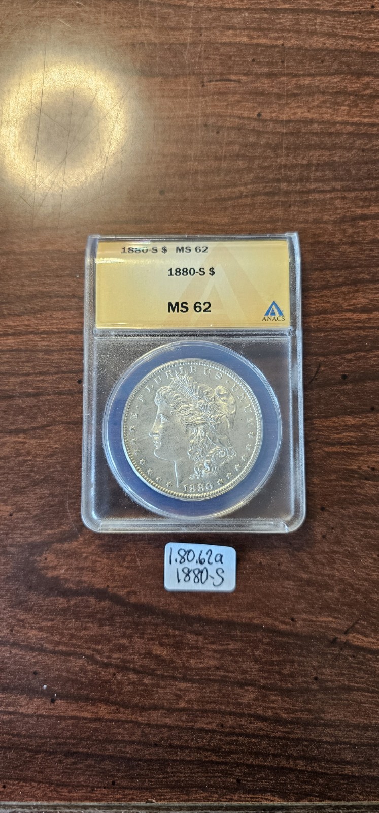 1880-S Morgan Silver Dollar ANACS MS-62 Amazing Luster