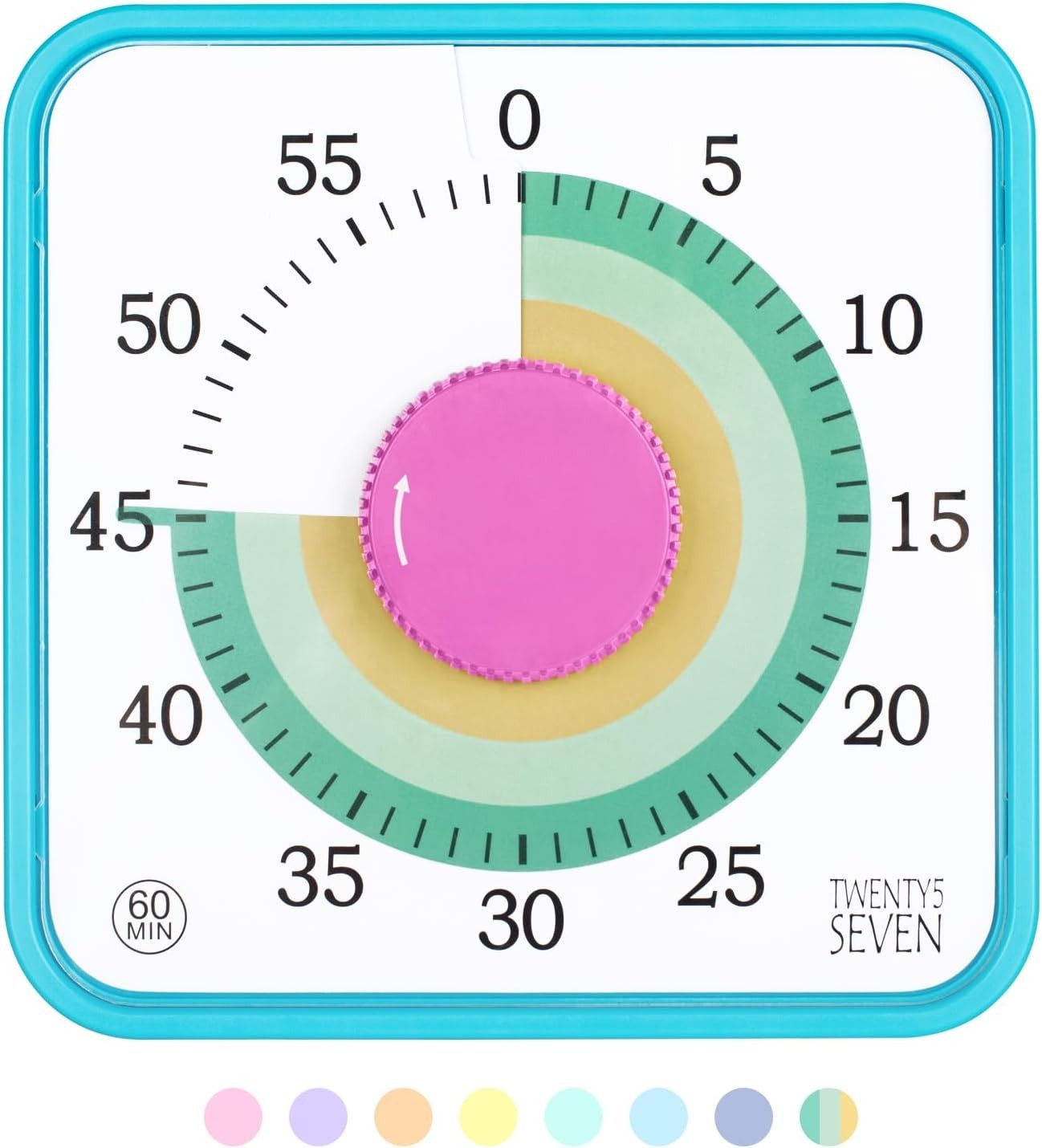 Countdown Timer 7.5 inch; 60 Minute 1 Hour Visual Timer – Classroom Teaching ...