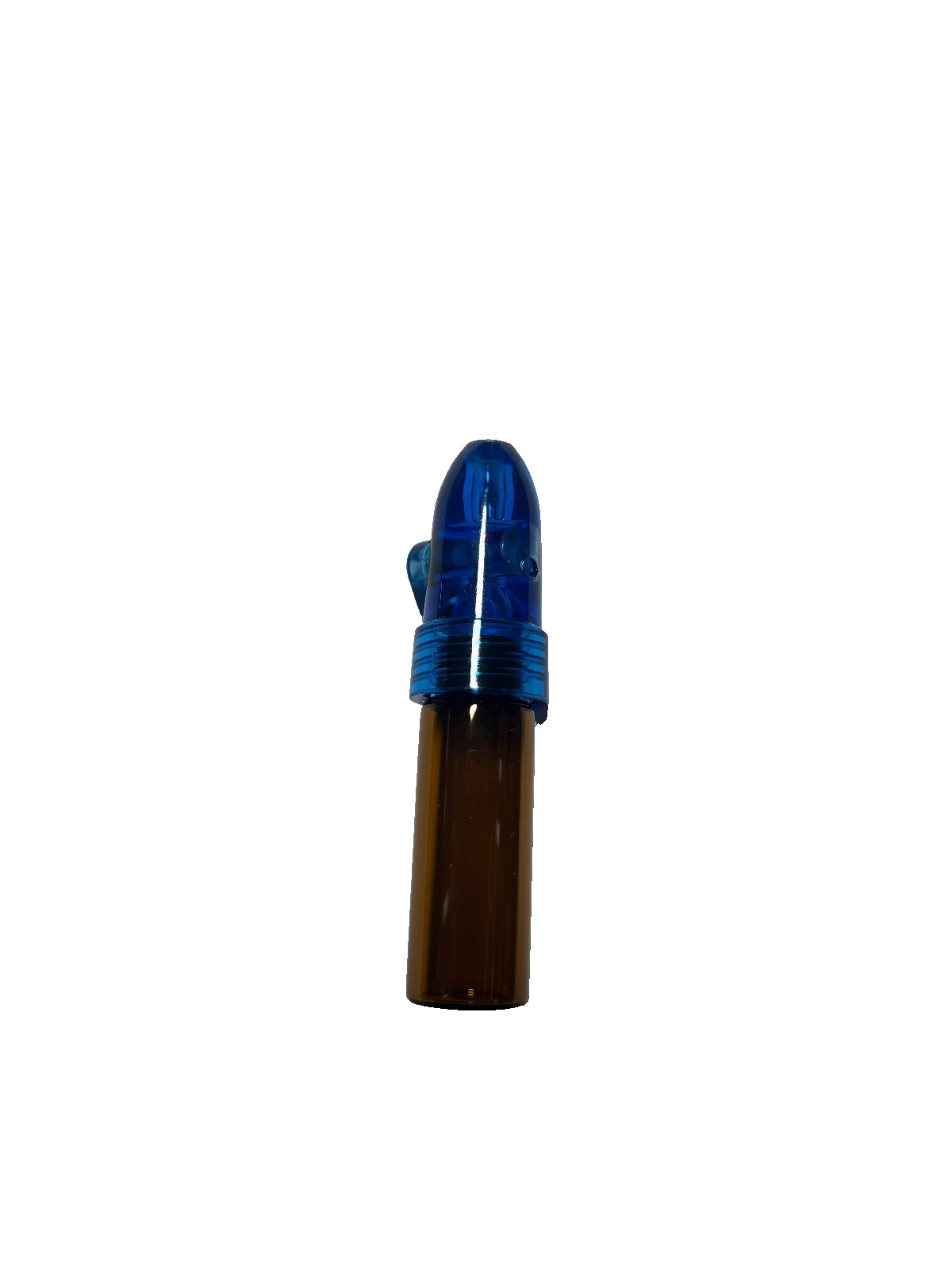 Plastic & Glass Amber Bullet Tobacco Snuffs | Medium | Blue