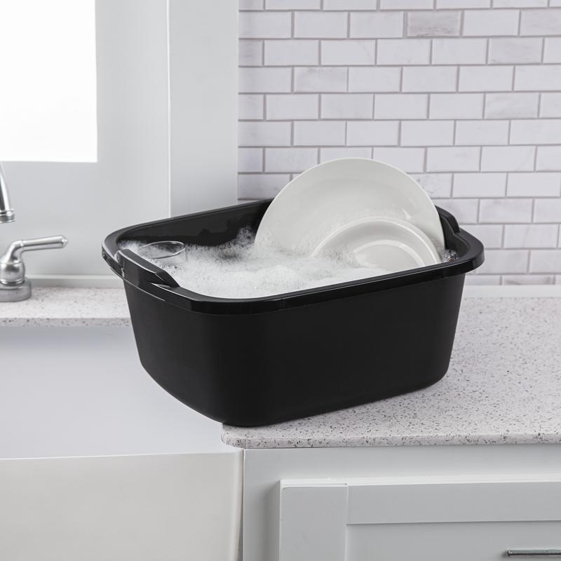 18 Qt Dishpan Plastic Kitchen Soaking Washing Storage 2 Pack Durable Handles New