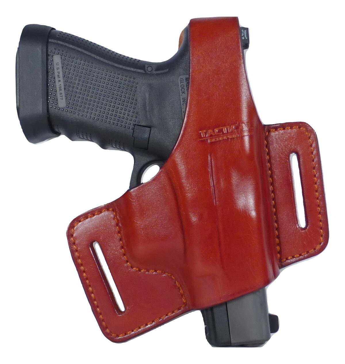2 slot Leather Thumb Break Holster Brown for Glock 19, 23, 32, 44 CZ P10c