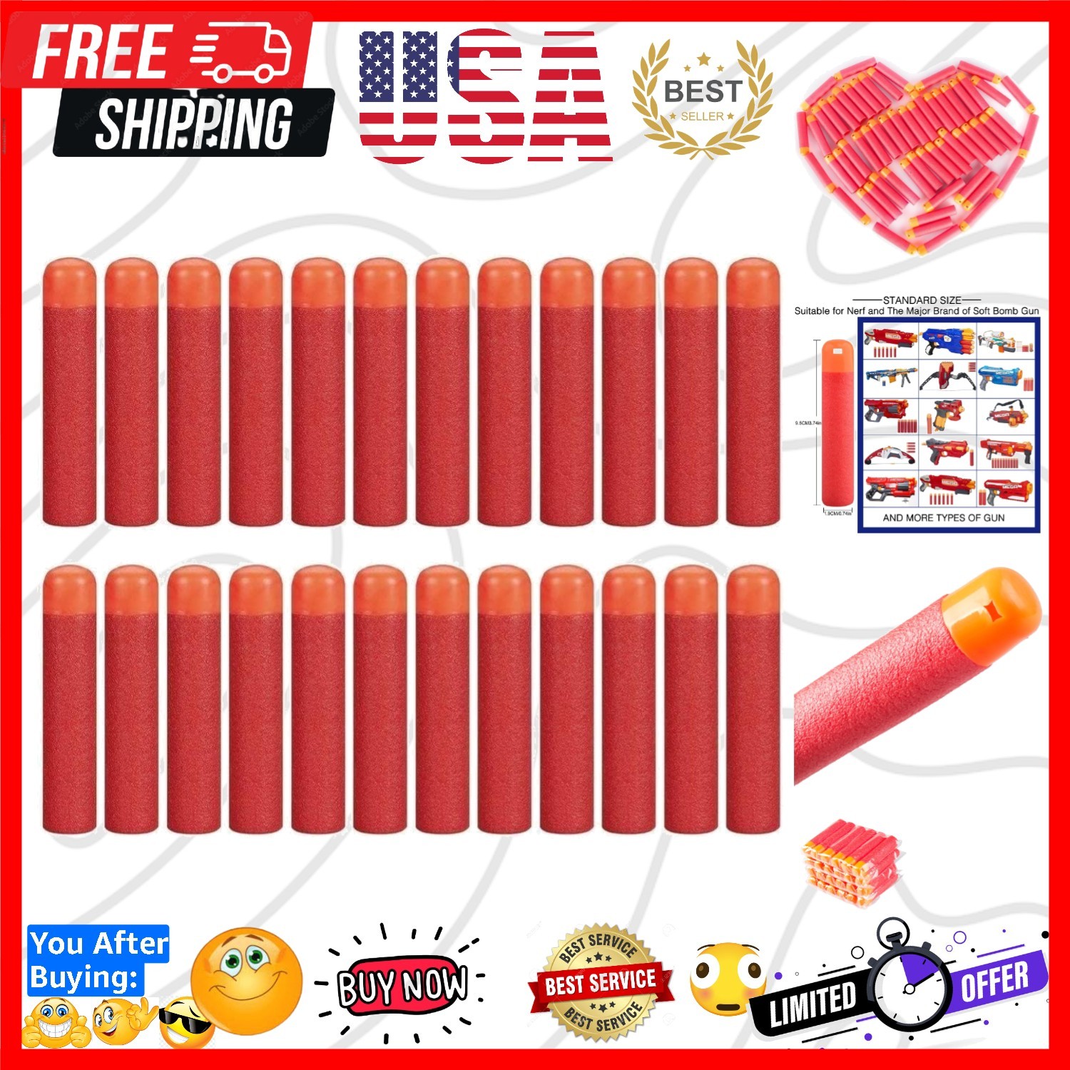 Mega Dart Refill Pack for N-Strike Mega Series
