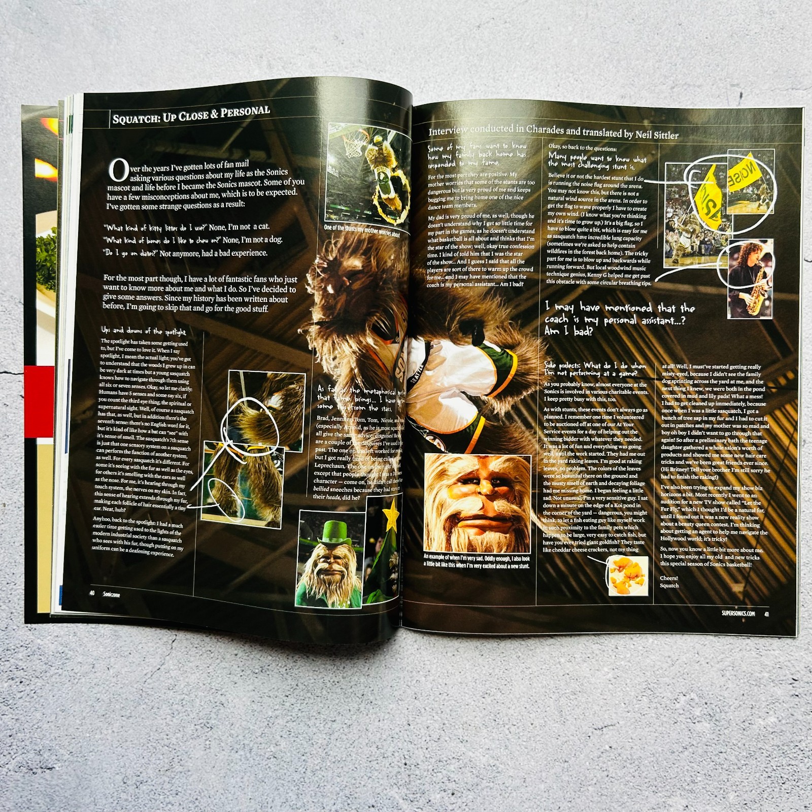 Seattle Super Sonics VS Pacers Soniczone 40th Anniversary Ed Basketball Program