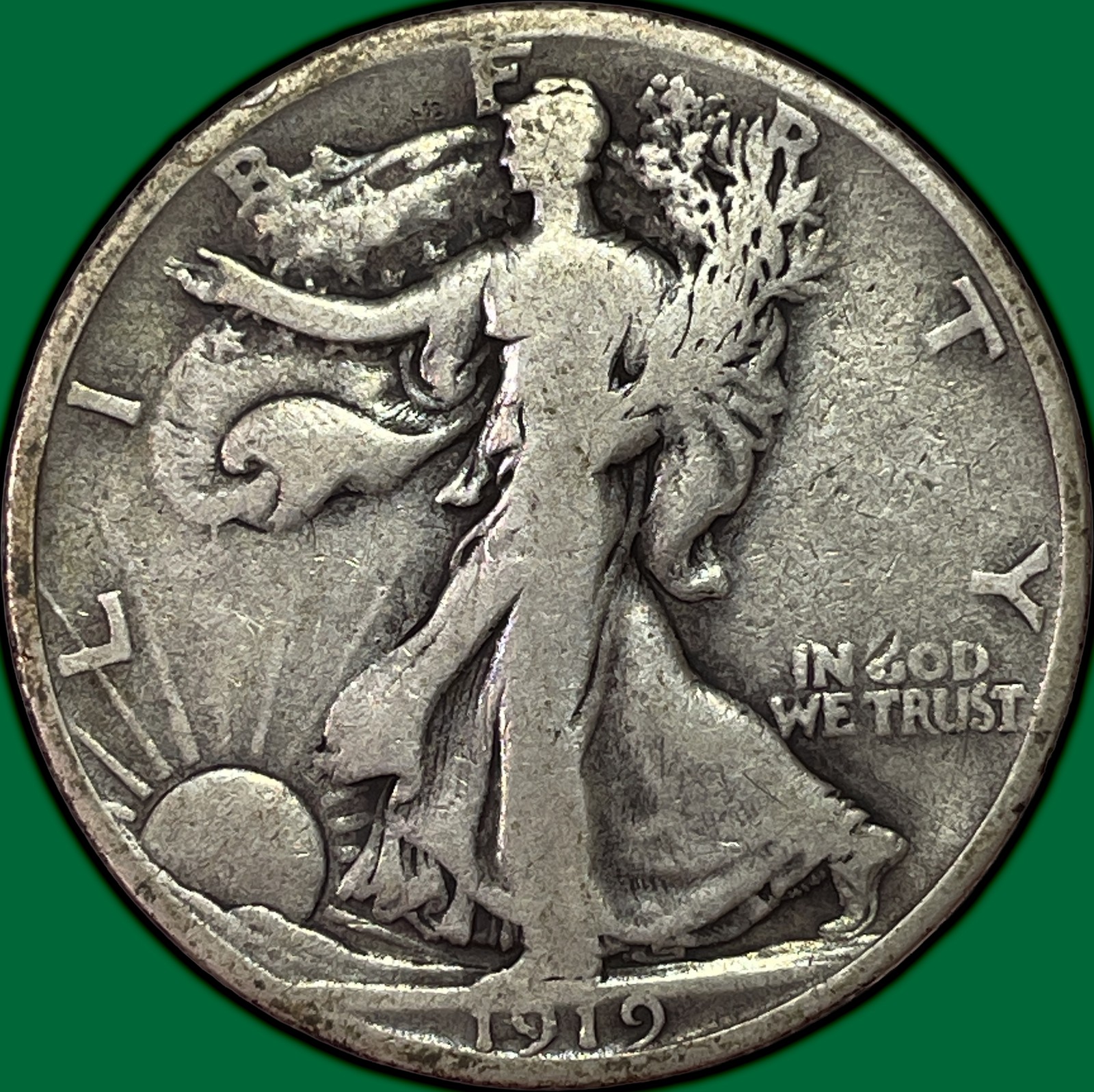 1919-S Walking Liberty Half Dollar Fine F Coin #38131