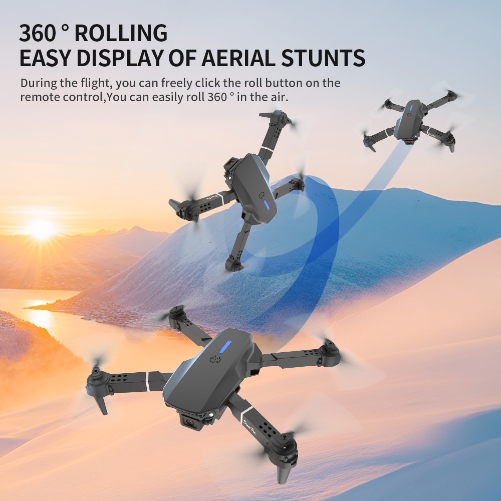 E88 Pro 4K HD Dual Camera WiFi FPV RC Foldable Quadcopter Remote With Screen NEW