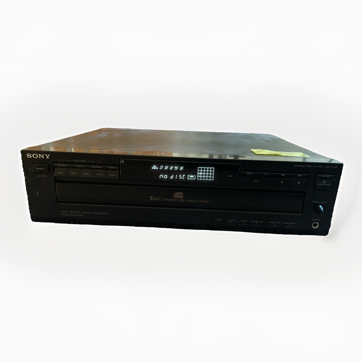 Sony CDP-C325 5 Disc CD Changer Carousel Automatic Disc System No Remote Tested
