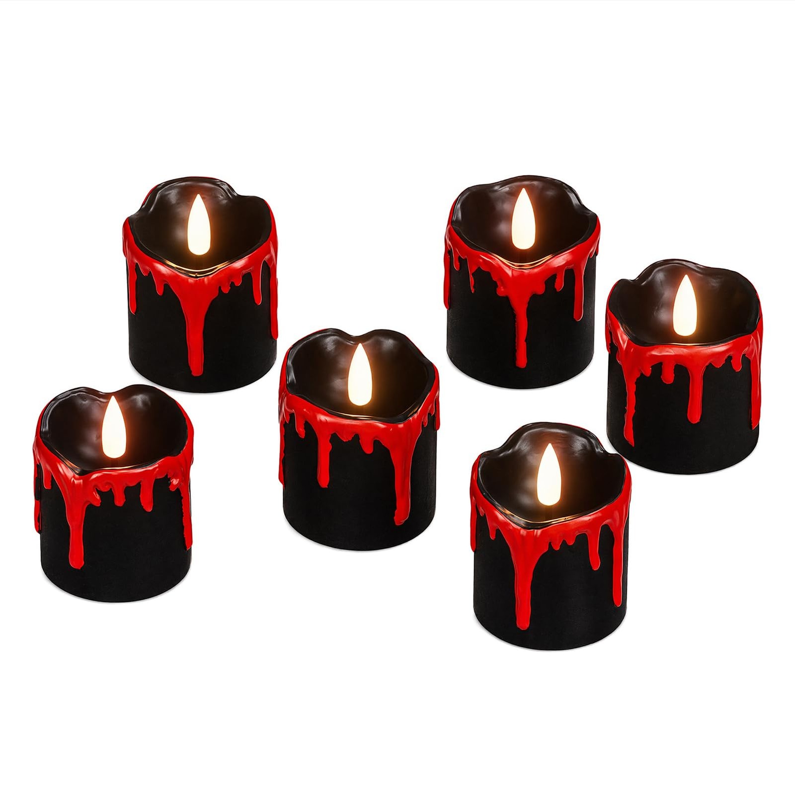 Eldnacele Black Votive Flameless Candles Battery Operated with Timer, 300+ Hour
