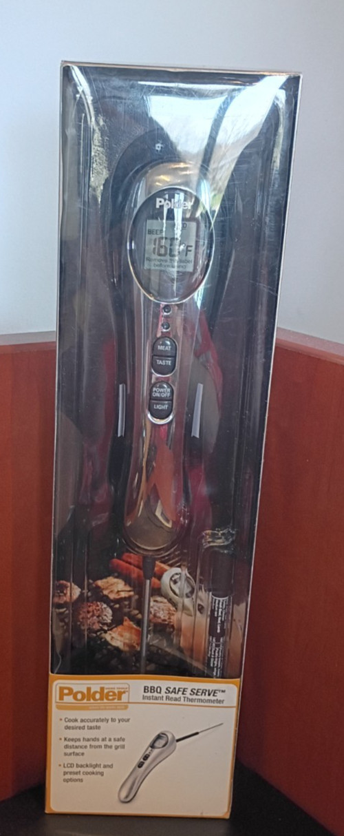 NEW POLDER BBQ SAFE SERVE INSTANT READ THERMOMETER 10 LONG THM-380