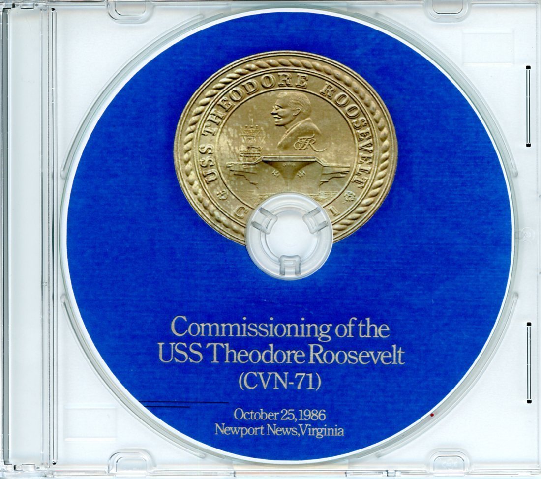 USS Theodore Roosevelt CVN 71 Commissioning Program 1986 on CDs  Plank Owners