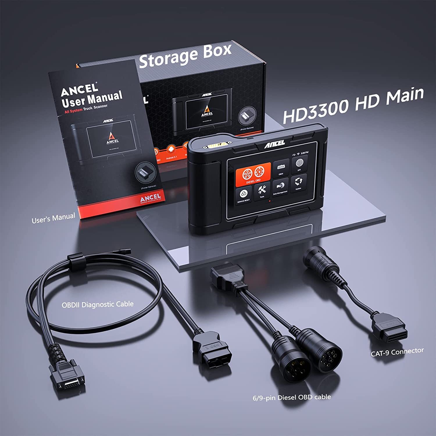 Diesel Heavy Duty Truck Scanner Diagnostic DPF Regen for Cummins Detroit Paccar