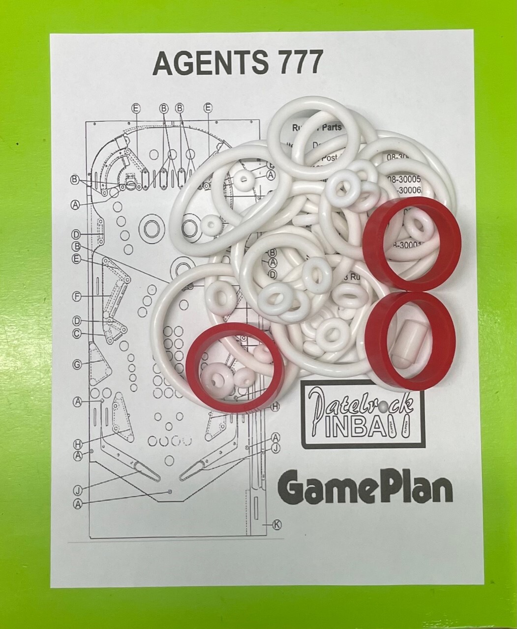 Game Plan Agents 777 Pinball Machine SILICONE / RUBBER Ring Kit