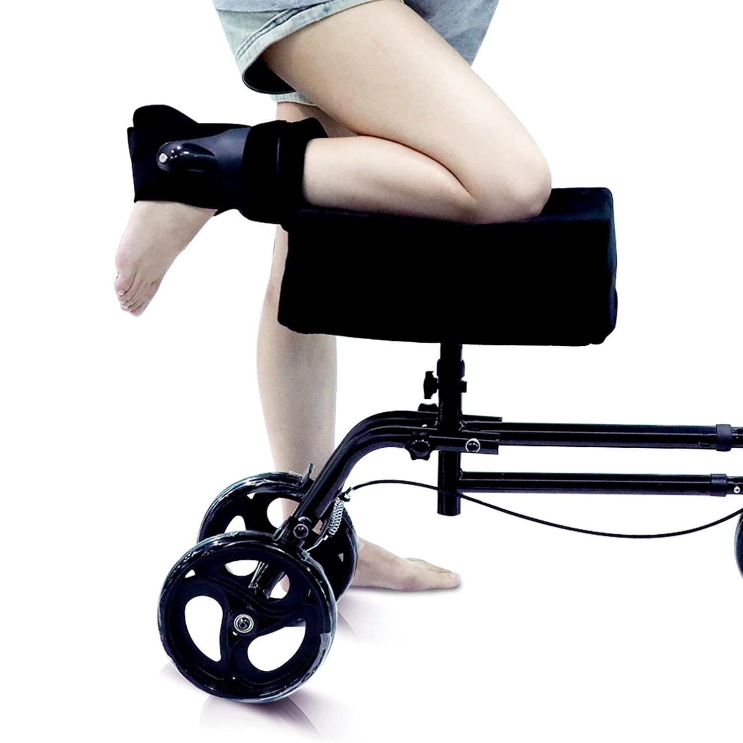 Knee Scooter Pad Cover with Removable Soft Velvet and 2Inch Highly Elastic Comfo