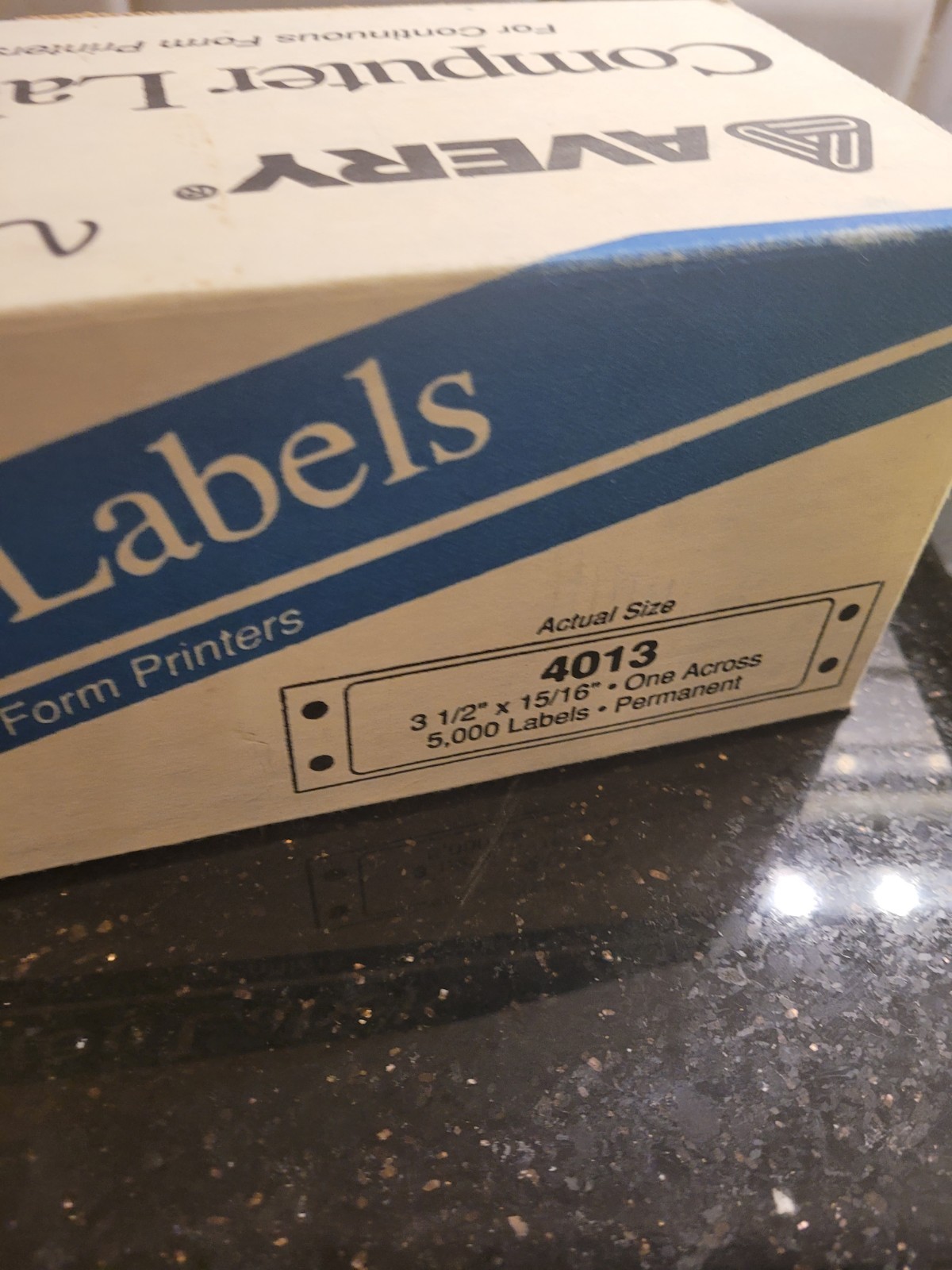 Avery 4013 Continuous Computer Labels 3-1/2 x 15/16 5000 Permanent Dot Matrix