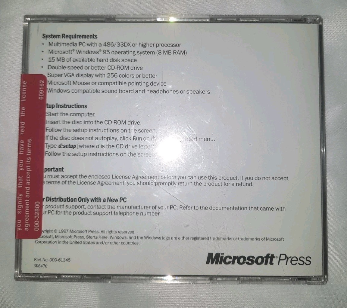 SEALED Windows 95 Start Here Updated Edition How & Why PC CD