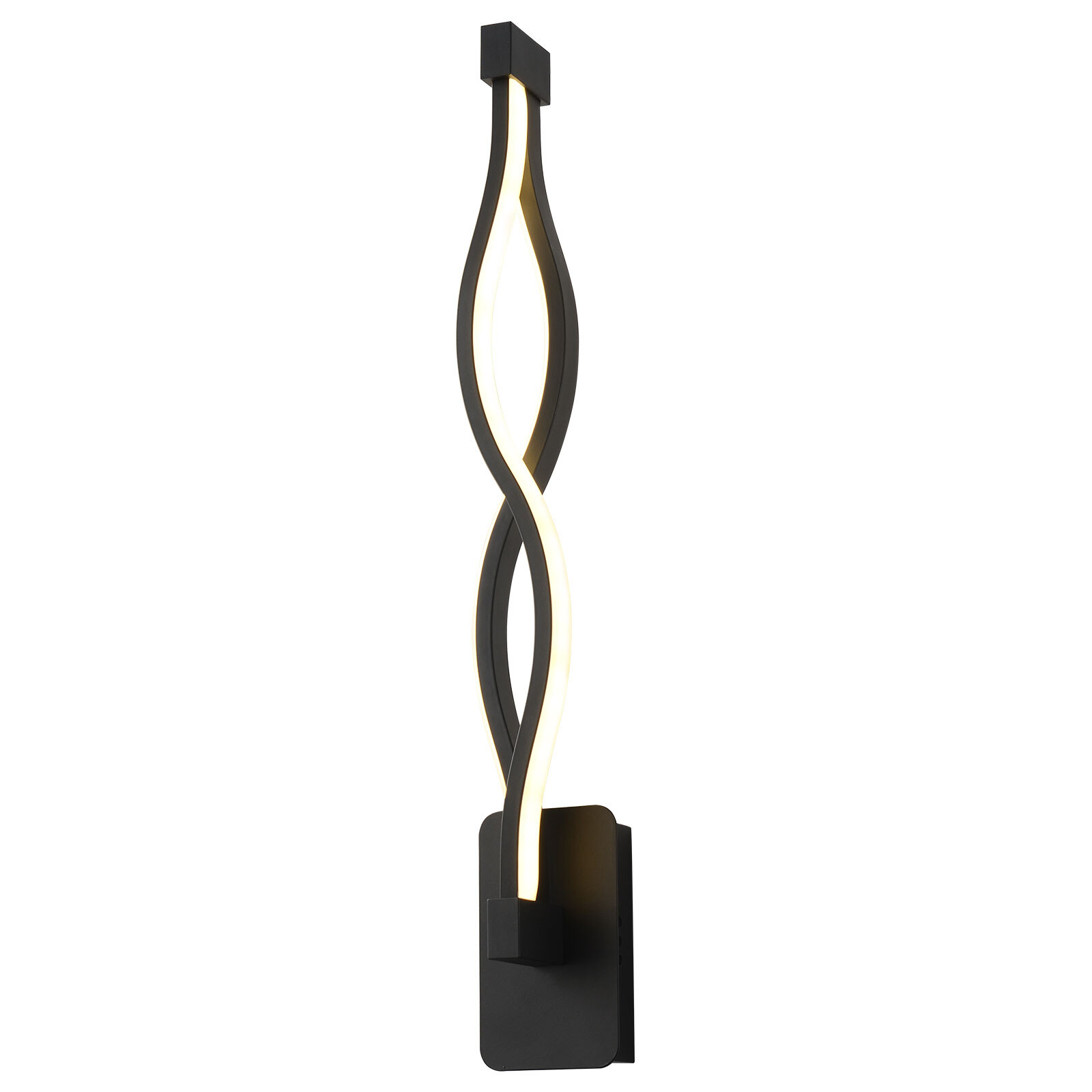 Modern 16W LED Wall-mounted Light Lamp Dimmable Black+Clear Wall Sconce Lighting