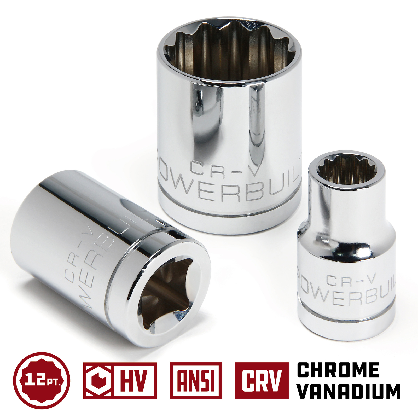 Powerbuilt 1/2 Inch Drive x 19 MM 12 Point Shallow Socket - 642017