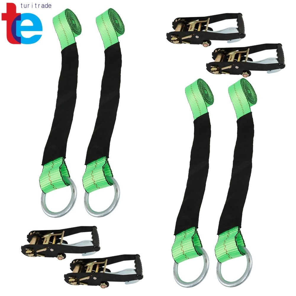 Car Tie Down with Snap Hooks Lasso Style 2 Inch x 96 Inch (4 Pack) For Trailer