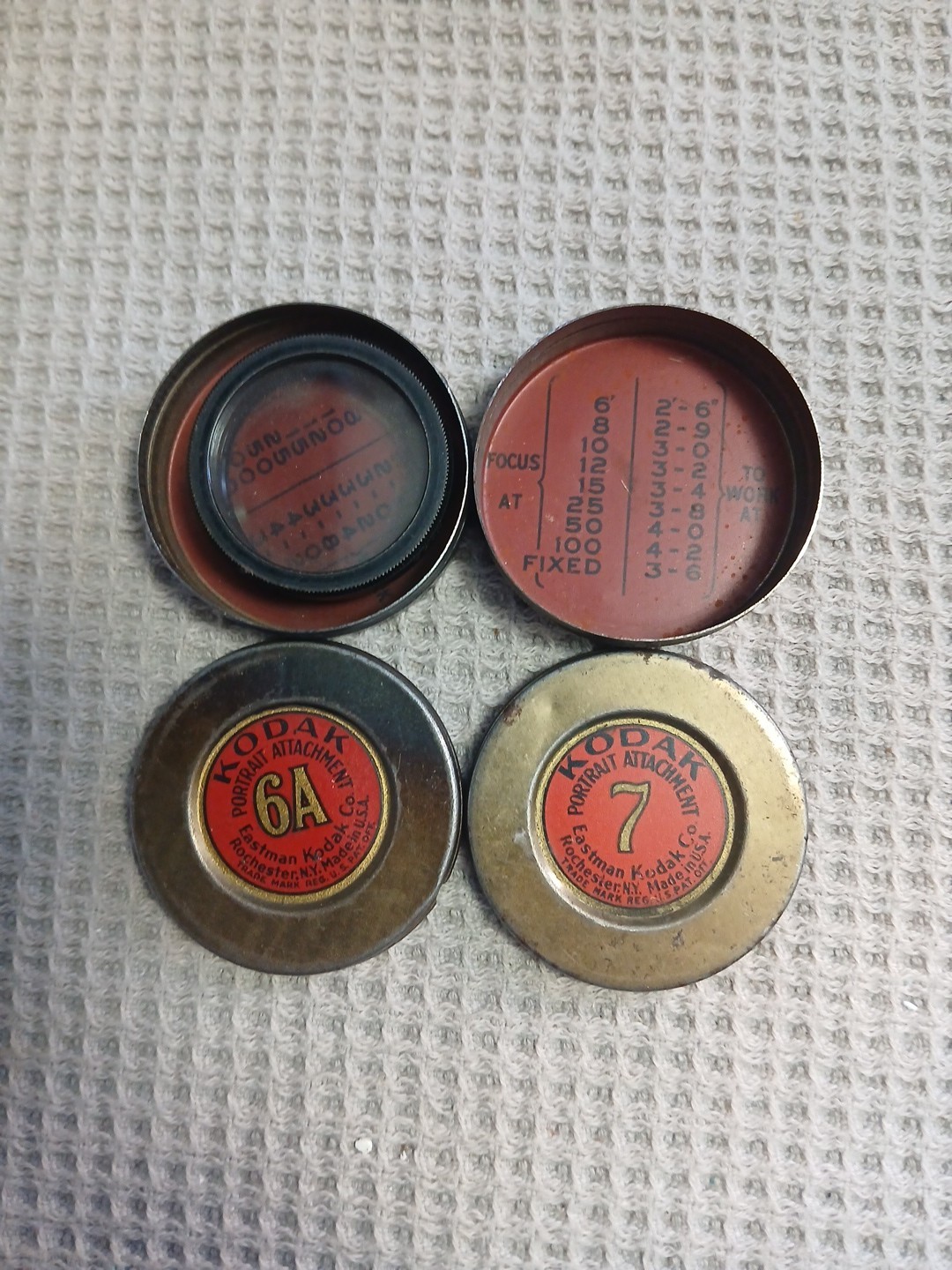 Vintage Eastman Kodak 6A & 7 Tins With Lens