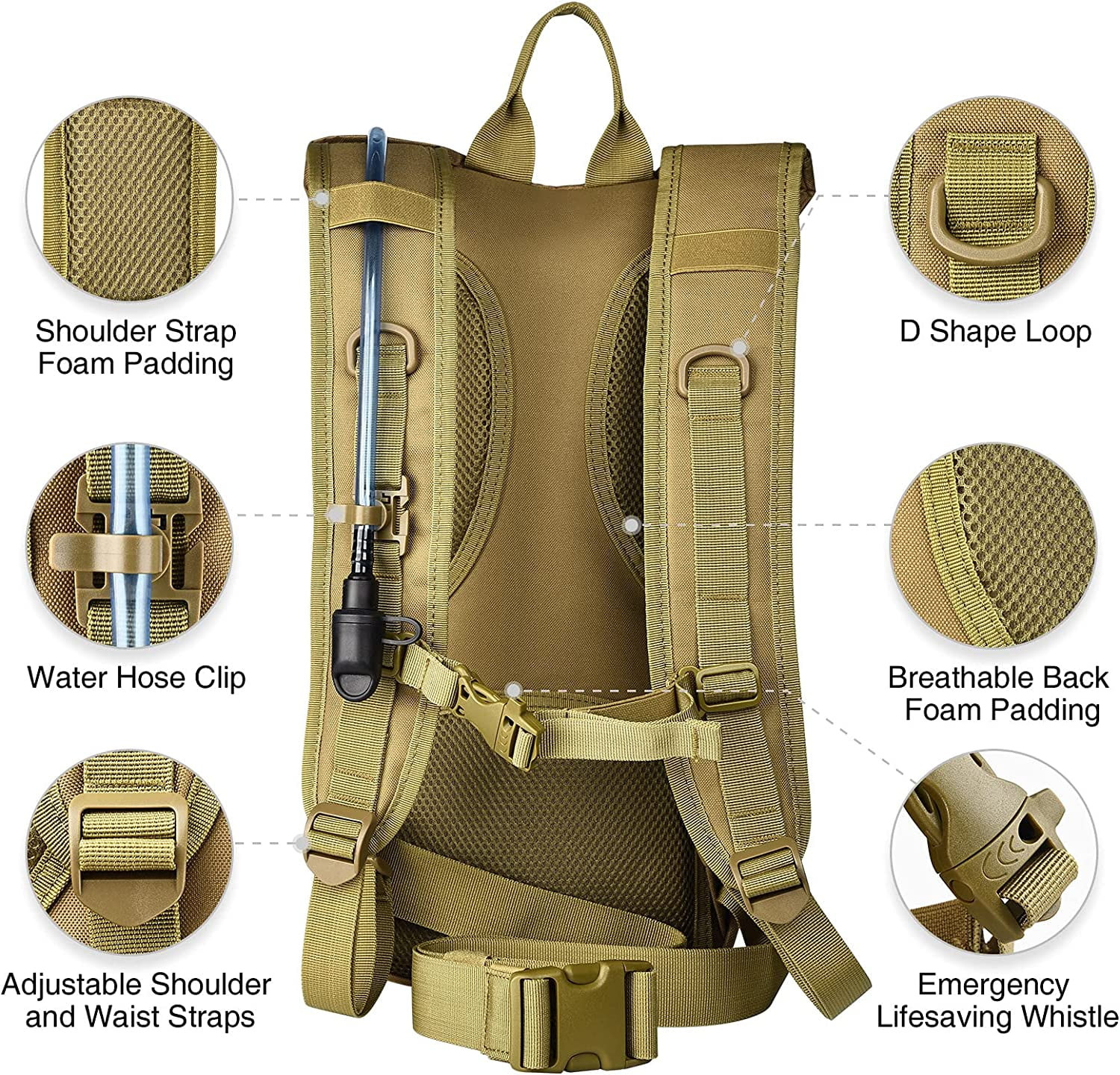 17L Hydration Backpack with 3L TPU Water Bladder, Water Backpack Hydration Pack