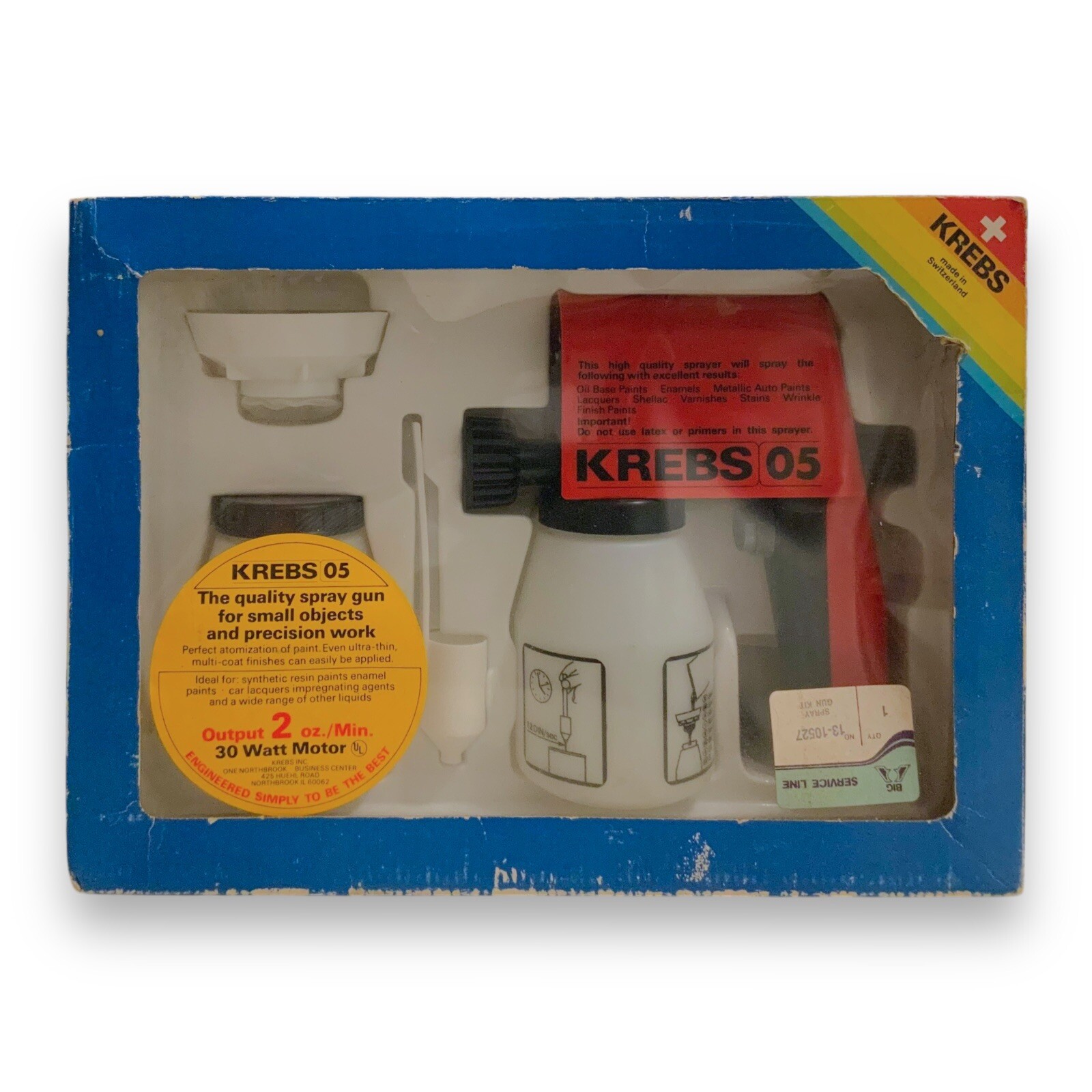 Vintage Krebs 05 Spray Gun 30 Watt Motor 2oz Small New Old Stock