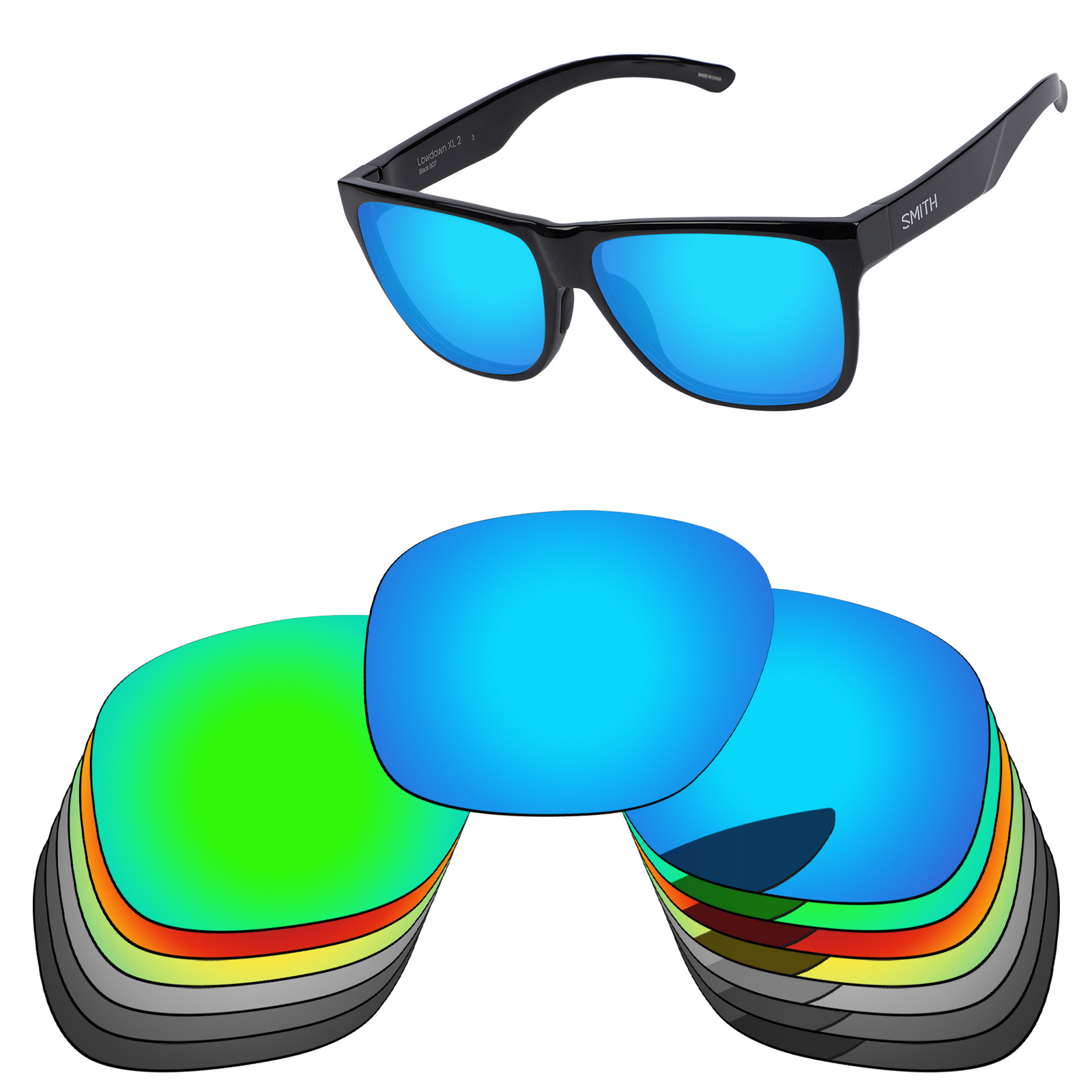 PapaViva Polarized Replacement Lens For-Smith Lowdown XL 2 Frame -Colors