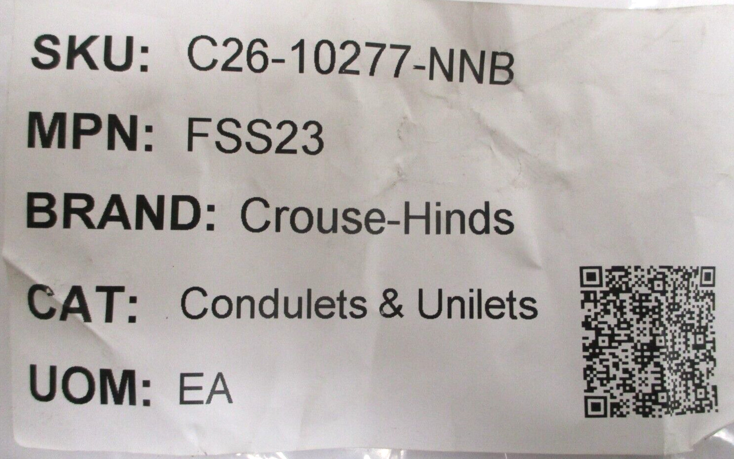 CROUSE HINDS , FSS23 , 3/4" THREE GANG CAST IRON BOX , SURPLUS