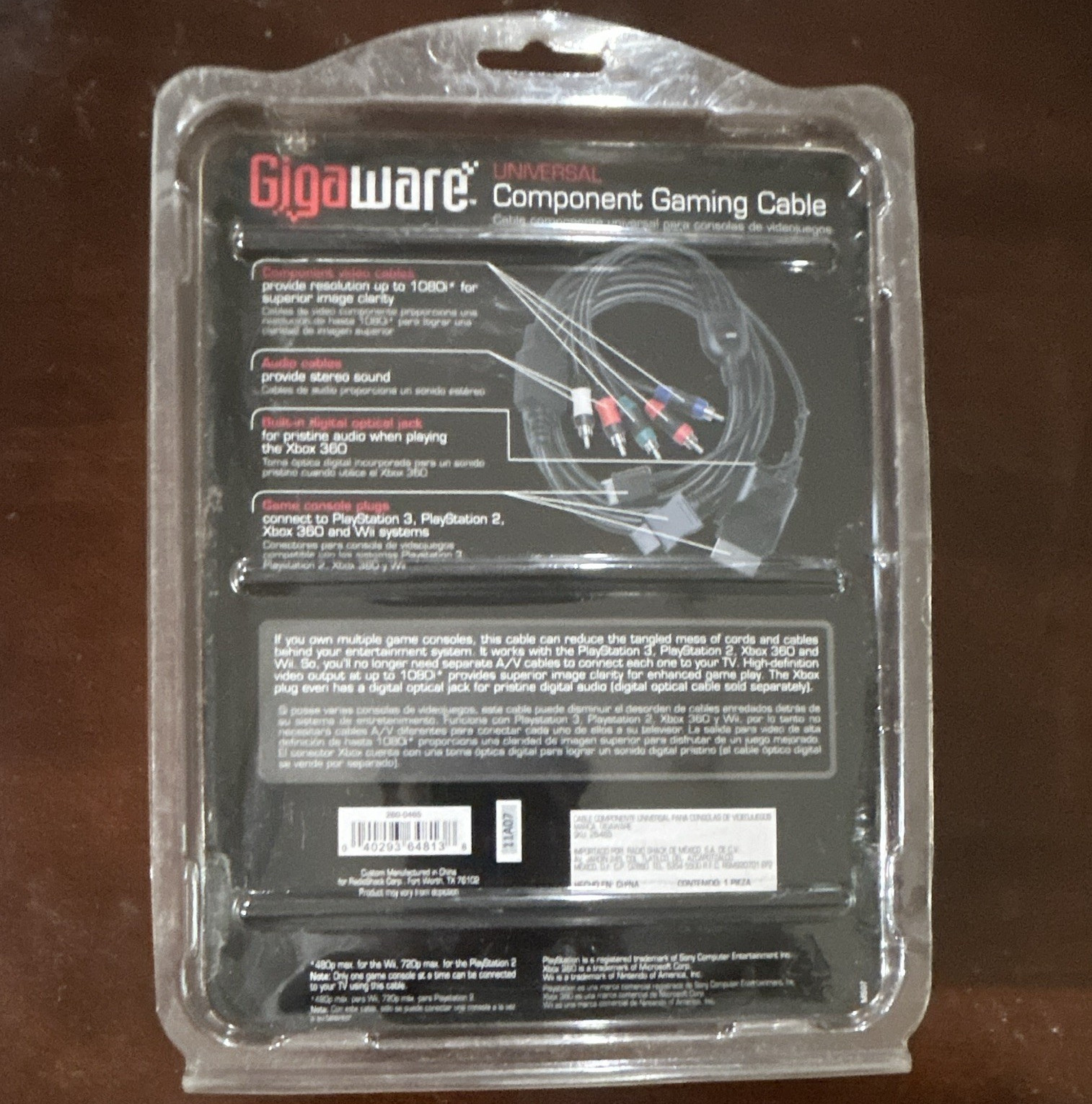 Gigaware 6ft Component Cable w/ Optical Jack for PS3 PS2 Xbox 360 Wii