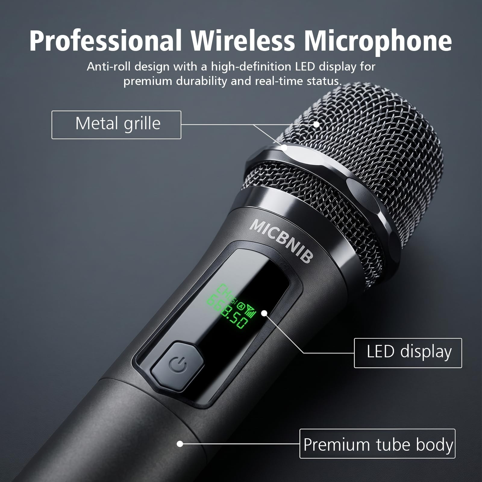 Rechargeable Wireless Handheld Microphone | 160Ft Range, Stable Connection for K