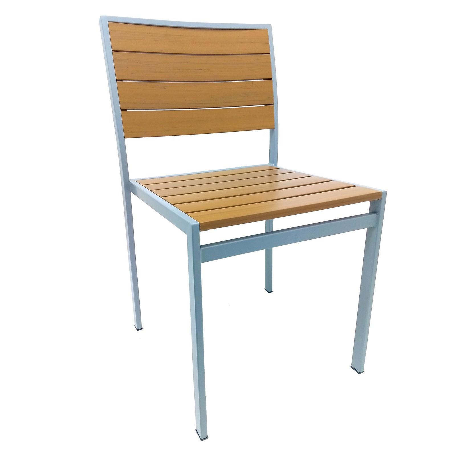 Oak Street Mfg ODCMTKB Teak Plank Back Dining Chair w/ Teak Plank Seat