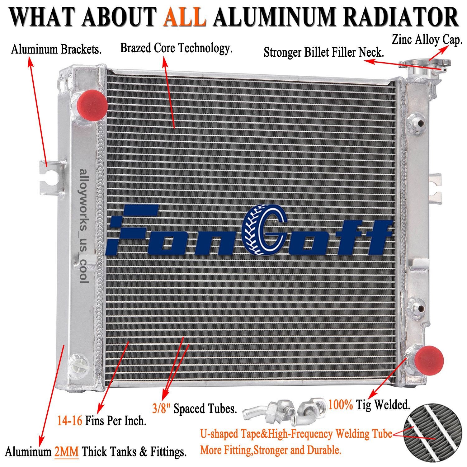 Fits Toyota Forklift 16410U220071 16410U220171 Aluminum 3 Row Cooling Radiator