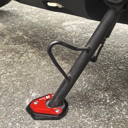 CNC Motorcycle Kickstand Pad Foot Side Stand Extension Support Plate Pad Red