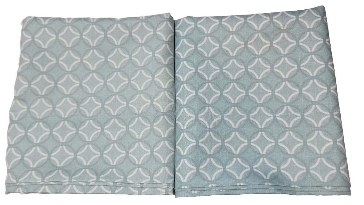 2 100% Polyester Pillowcases By Essential Home Stan/ Queen, Aqua Print