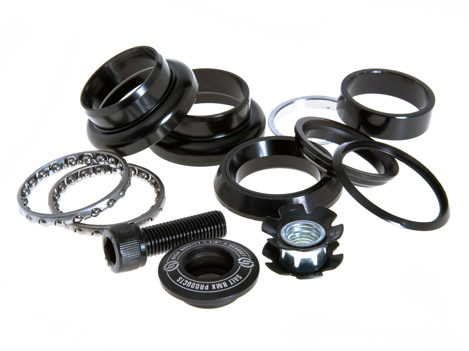 SALT AM  Headset 1 1/8 Cup style Headset Black BMX Freestyle hollow bolt