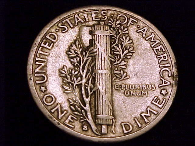 1935-S Mercury Dime, Very Fine Grade.